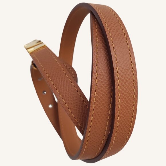 M.A.M.A. Crown Collection Women\'s Light Brown Leather Golden Buckle Belt main image 3